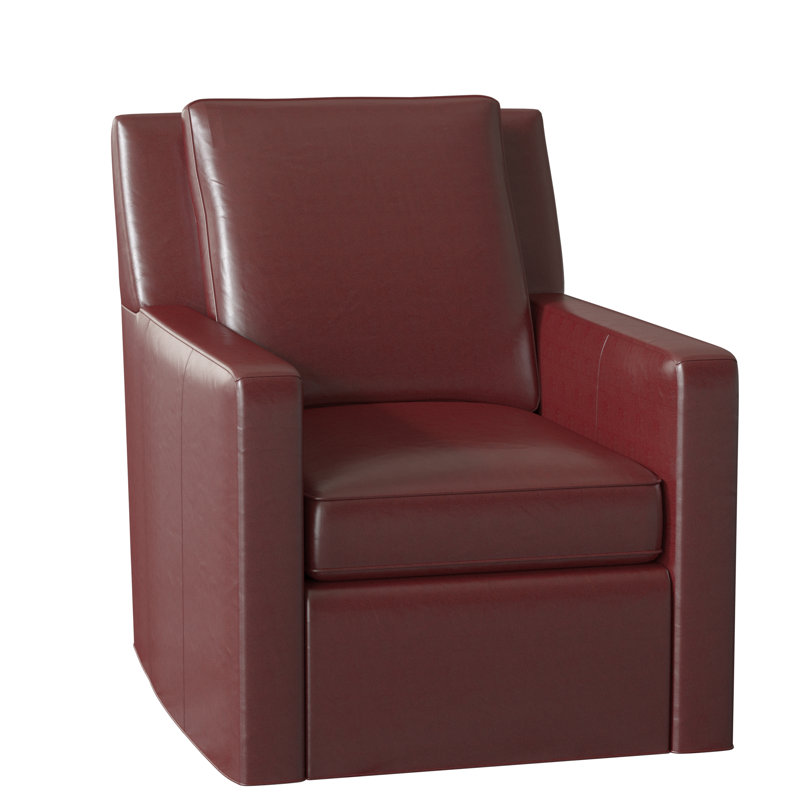 Jaxon Leather Swivel Armchair, Corinthian Cherry Genuine Leather, Swivel - Standard