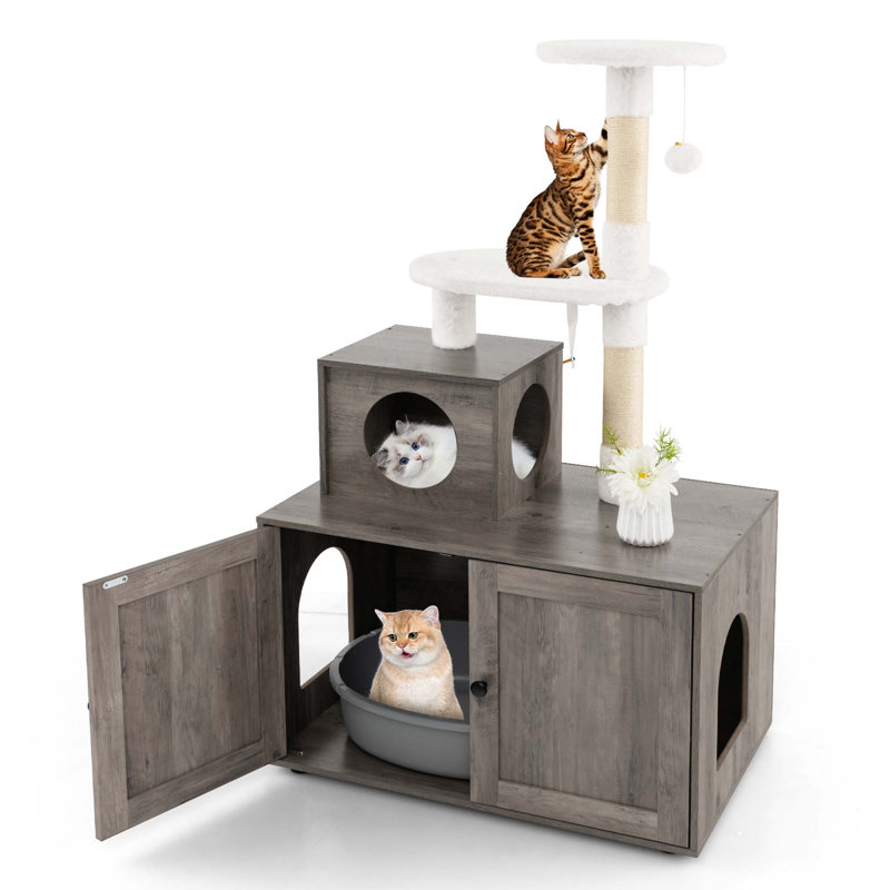 Godalming Sisal Litter Box Enclosure, Gray