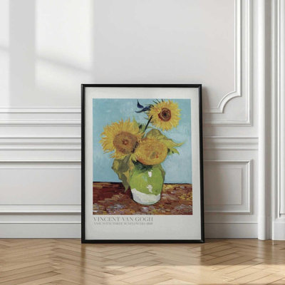 Sunflower Wall Art, Vase with Three Sunflowers
