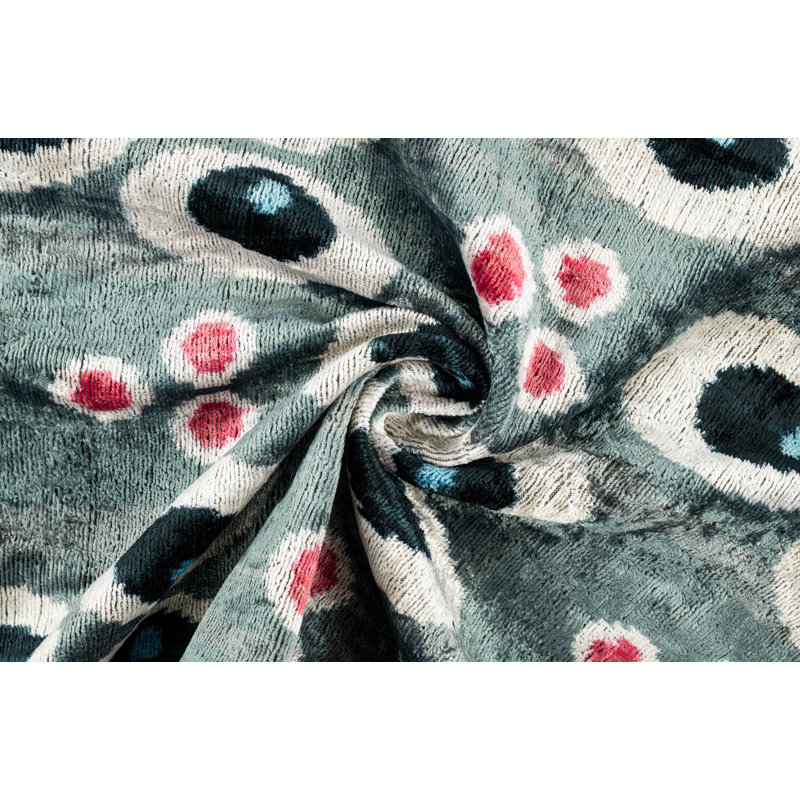 Silk Lumbar Rectangular Pillow Cover & Insert, Gray/Silver/Polka Dots/Dots