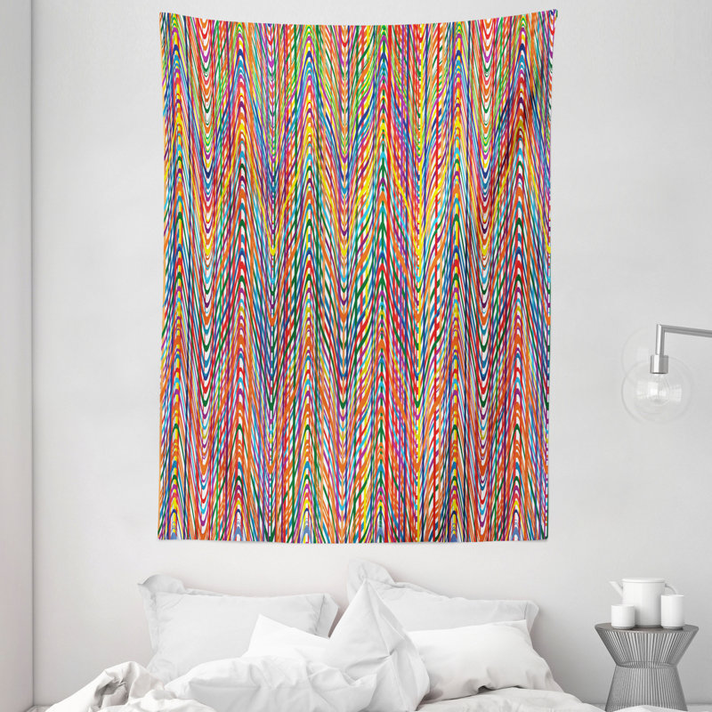 Tapisserie en polyester zigzag, H 80 po x l 60 po