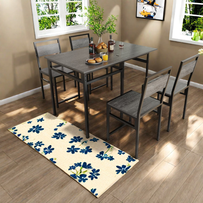 Extendable Dining Table Sets(Must include both Table and Chair), MDF Metal, Industrial, Small Kitchen