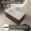 Meuble-lavabo rayé 36 po avec lavabo en céramique blanche-1262302528