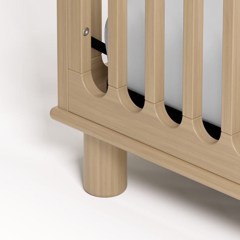 Sicily Deluxe 3-In-1 Convertible Crib With Bonus Toddler Guardrail, Driftwood, Crib