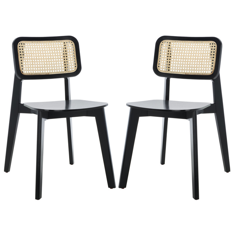 Chaise de salle à manger Finchamp Cane, Noir