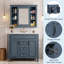 Meuble-lavabo moderne à un lavabo, 36 po L x 18 po P, avec portes à fermeture amortie