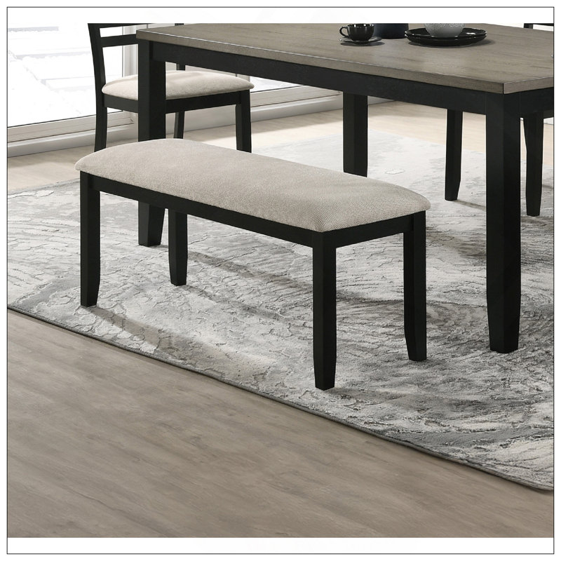 1pc noir gris banc salle à manger tissu d'ameublement cuisine salle à manger meubles en bois