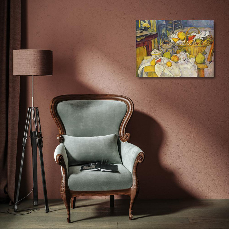 Nature morte avec panier à fruits, H 13 po x l 18 po