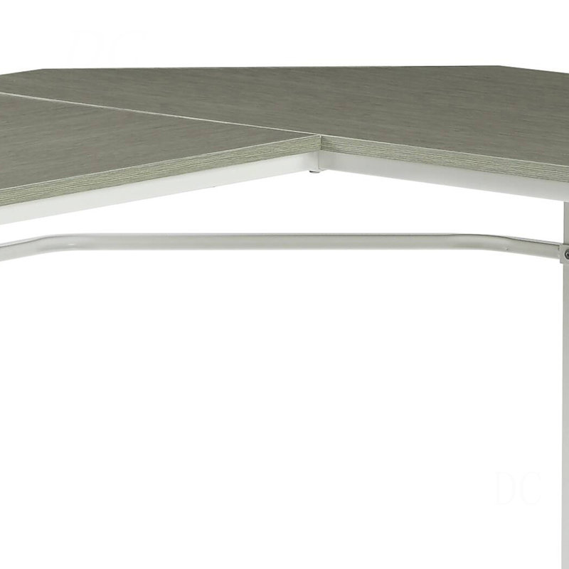 Bureau d'ordinateur en L gris et blanc