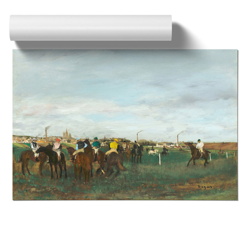 The Horse Races by Edgar Degas - No Frame Painting, 42cm H x 59cm W x 0.1cm D