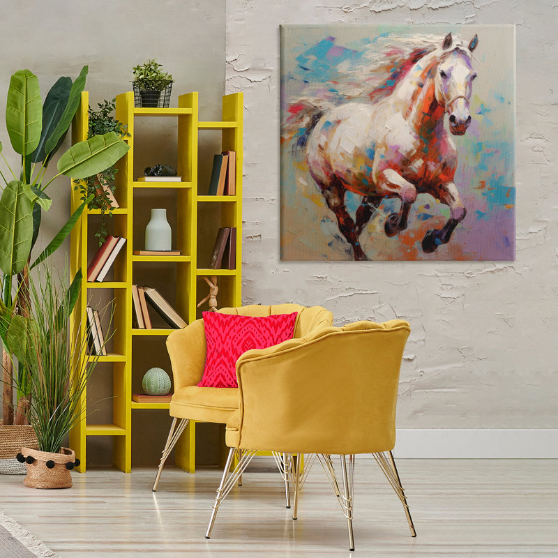 Art mural sur toile «Trotter le cheval» par Irena Orlov, H 17 po x l 17 po