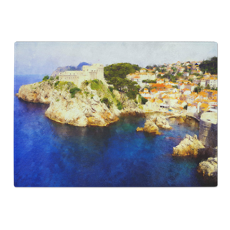 Dubrovnik in Croatia Painting Chopping Board, 20cm W x 28.5cm L