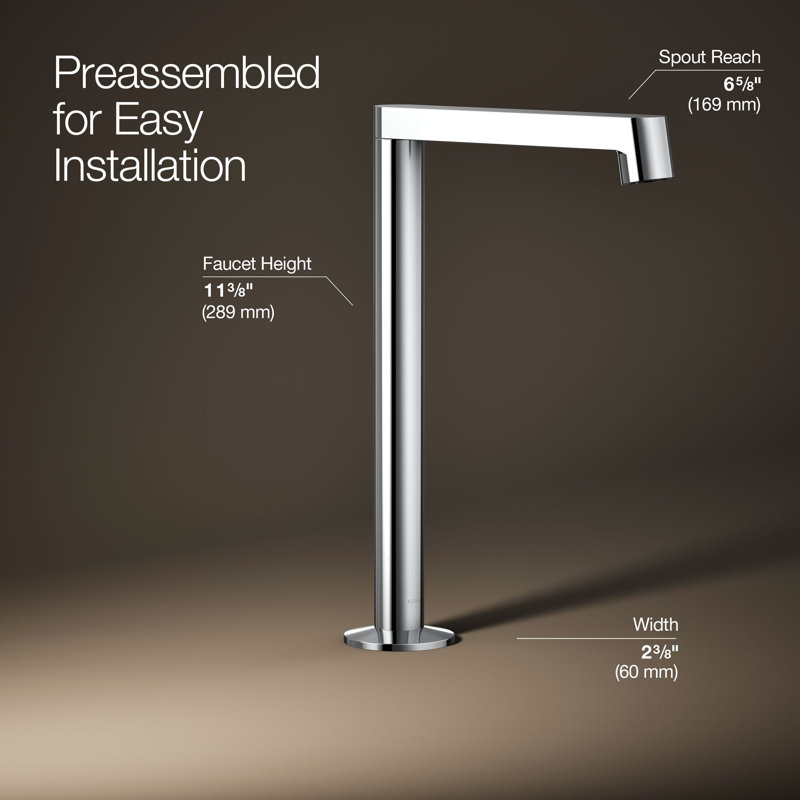 Components Tallbathroom Sink Spout with Row Design, Polished Chrome