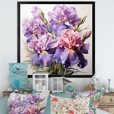 Mauve et rose Iris Grace I - iris, art mural