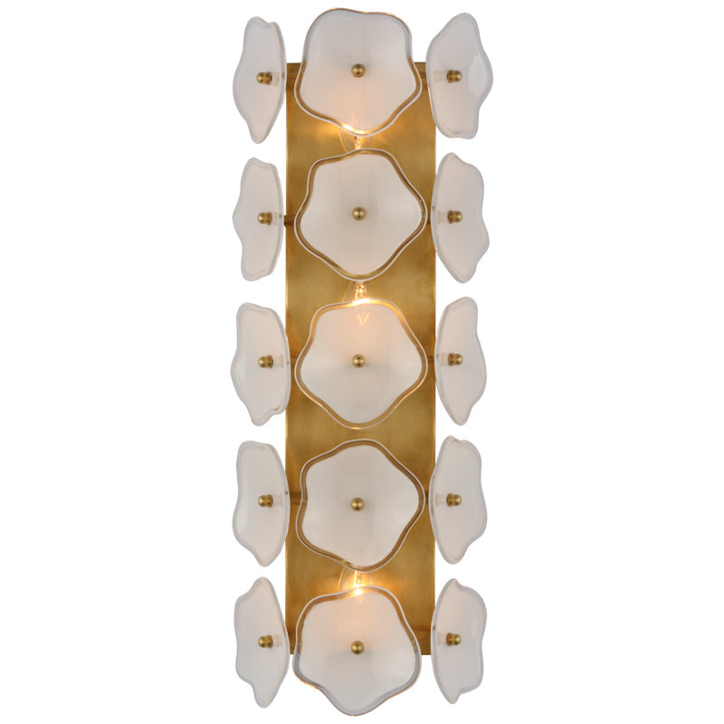kate spade new york Leighton 20" Sconce, Soft Brass, Cream