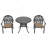 Set Of 3 Cast Aluminum Patio Furniture With Brown Cushions