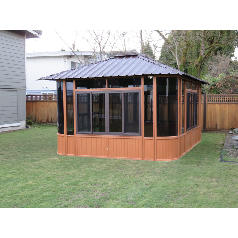 Plastic Patio Gazebo, 17.5 ft x 11.5 ft