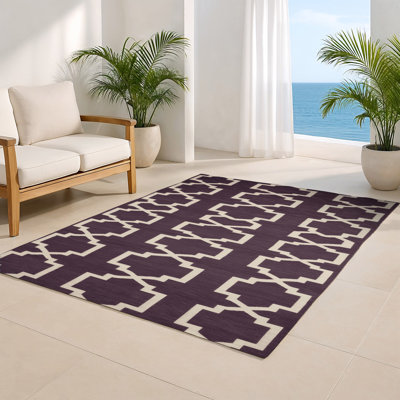 Tapis brun intérieur et extérieur Trellis