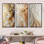 Blanc et or champagne Flow I - ensemble de 3 décorations murales champagne