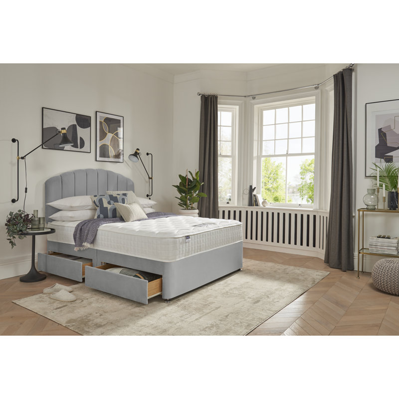 Merlin Upholstered Headboard, Single (3'), Silver Velvet