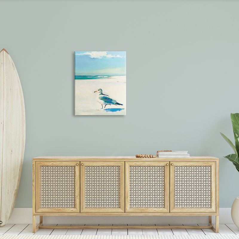 Mouette sur une plage de sable douce et tranquille par Kathleen Broaderick 913, Toile tendue, H 30 po x l 24 po x P 1,5 po