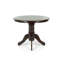 Ensemble de table de salle à manger 3 pièces, 2 chaises chaudes en bois massif de style classique avec table ronde à piédestal, ensemble de cuisine, coussins en cuir PU-1655915701
