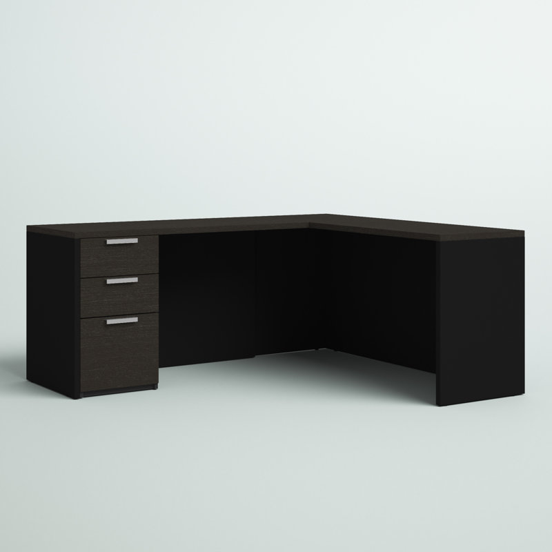Bureau de direction en L réversible Kadian, Noir