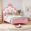 3' Single Upholstered Princess Bed with LED Light-1537799810