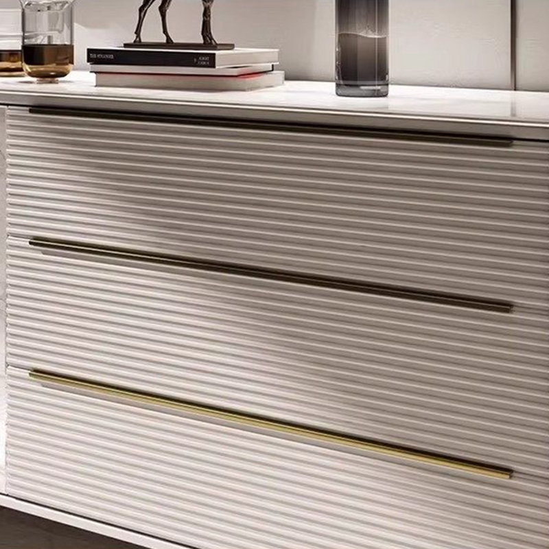 Armoire d'entrée de style luxueux, H 33,46 po x l 47,24 po x P 15,75 po, Doré / crème