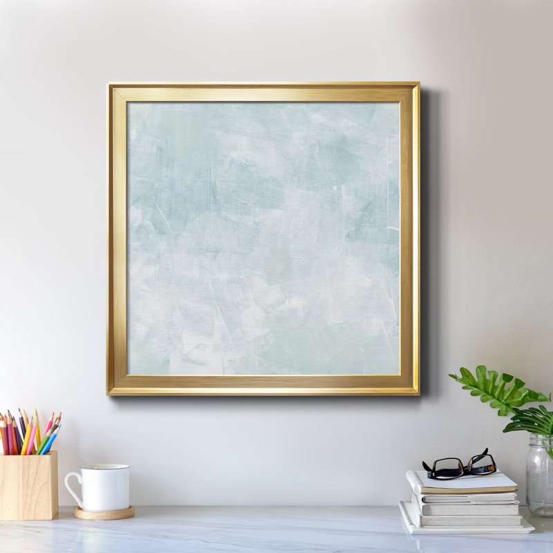 «Drifting Blue II», reproduction encadrée de qualité supérieure - prête à être accrochée, Toile avec cadre doré, Pas de tapis