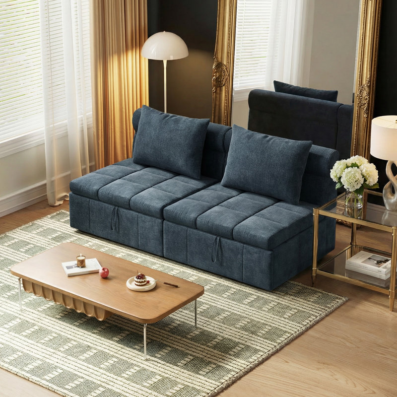 2 Seater Chenille Sofa Bed