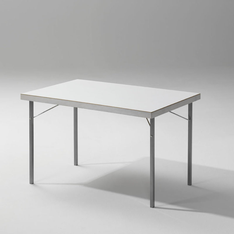 Brookland Rectangular Folding Table, H74 x L120 x W80cm, White Laminate