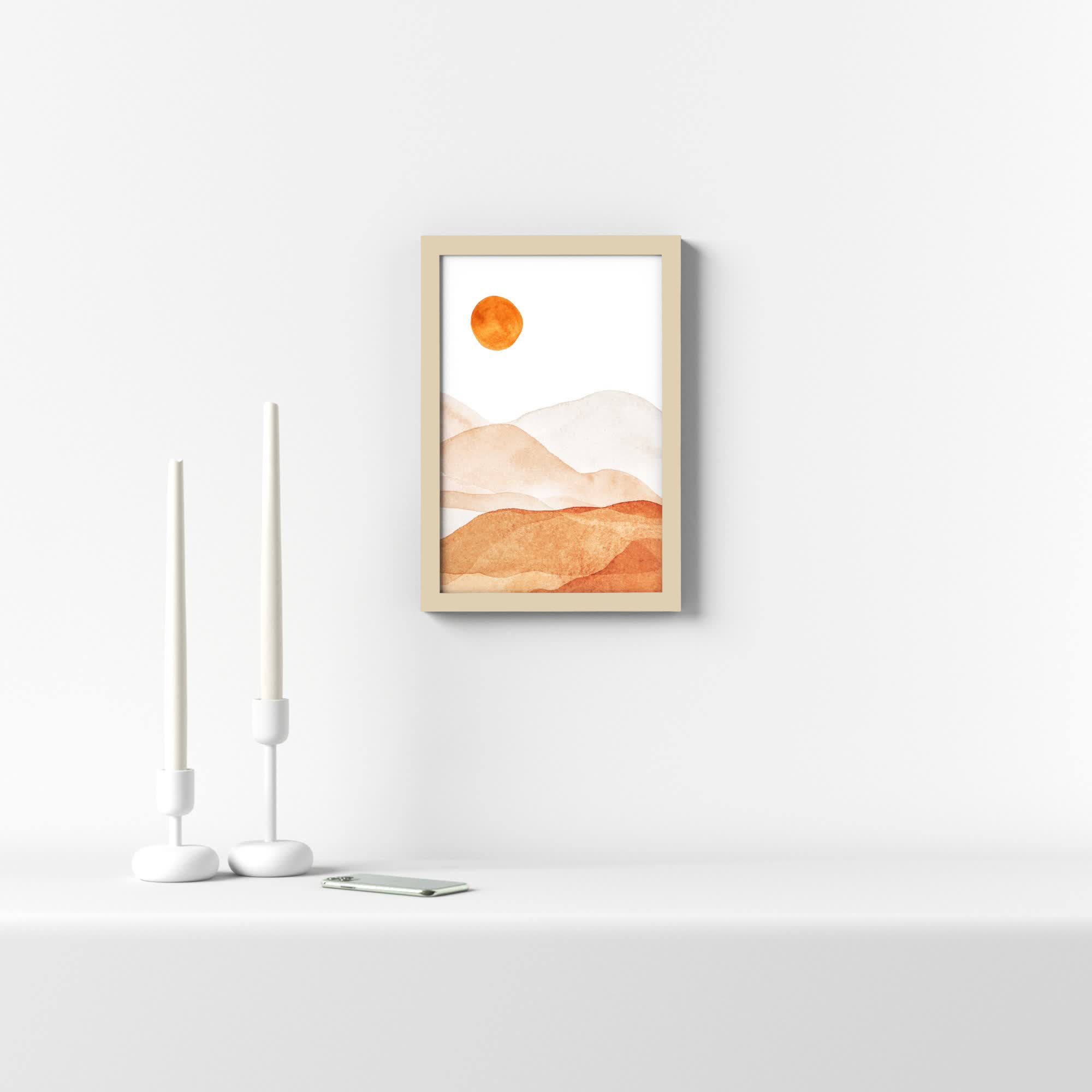 Mountain Range I by Amy Lighthall, 16.25" H x 11.25" W x 0.88" D, Brown