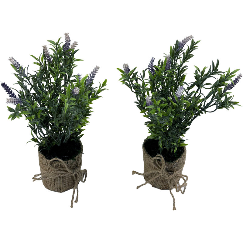 11" Artificial Lavender in 3" Burlap Pot