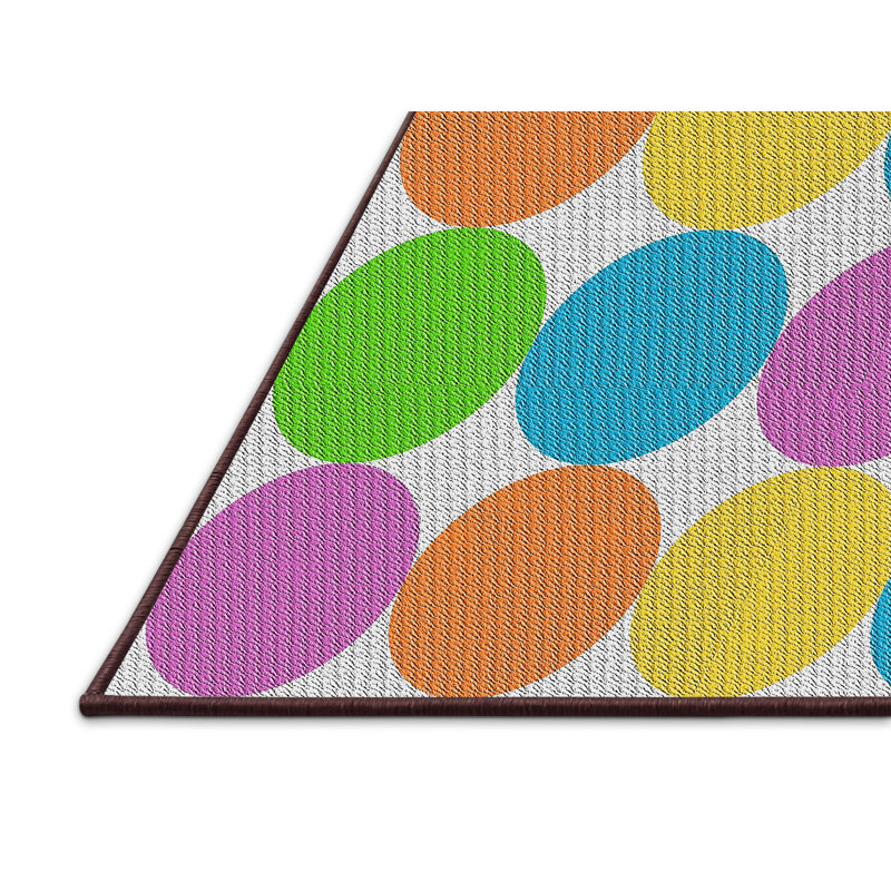 Tapis vert / bleu / orange Rohit, Rectangle 7 pi x 9 pi