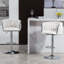 Ensemble de 2 tabourets de bar pivotants à 360 ° en tissu, tabourets de bar chromés argentés pour îlot de cuisine, café, pub (beige)