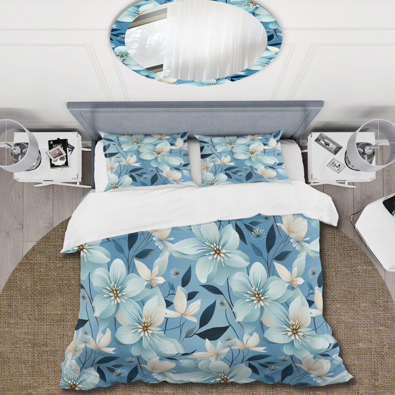 Ensemble de housse de couette Blue Coastal Harmony, Housse de couette pour très grand lit et 2 très
