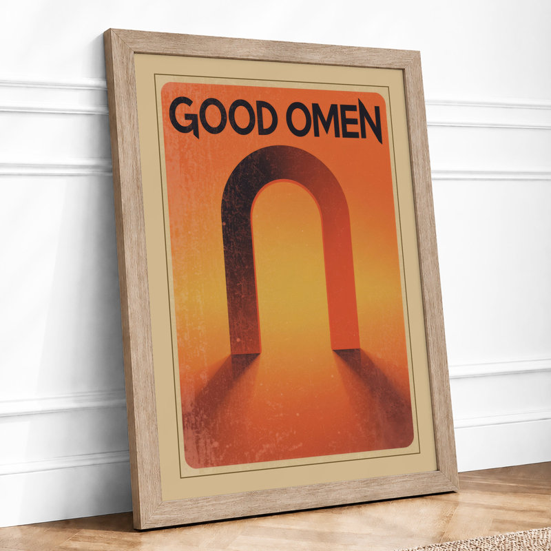 Good Omen Gateway Retro - Framed Print, Oak, A3 - 42.0 x 29.7 cm