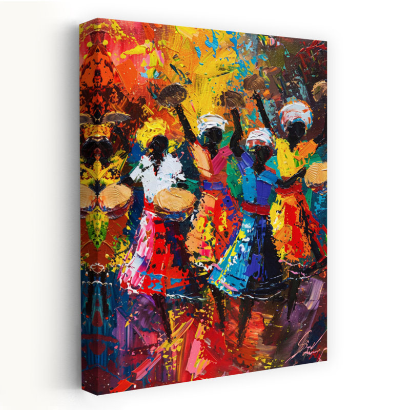 «Dancing Abstract», impression murale audacieuse et colorée, H 48 po x l 32 po