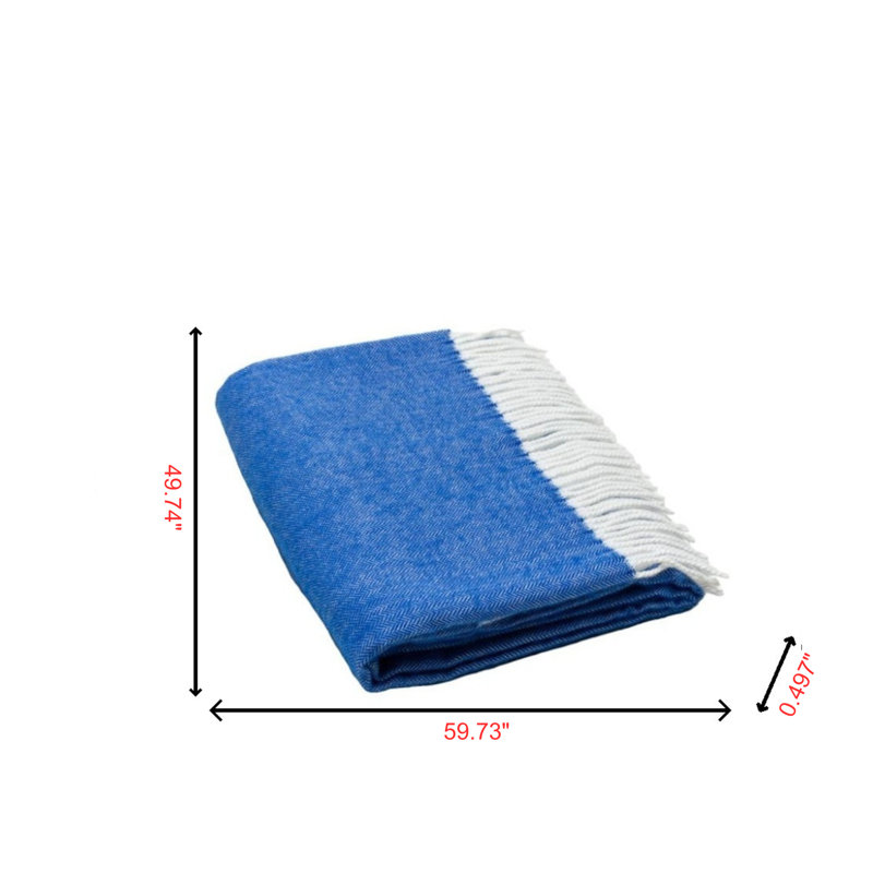 Jeté en peluche à chevrons Trio, Bleu / blanc, L 59,73 po x l 49,74 po