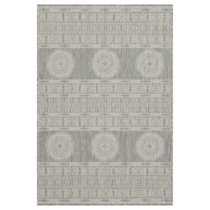 Silver Indoor/Outdoor Area Rug, Rectangle 5'3" x 7'3"
