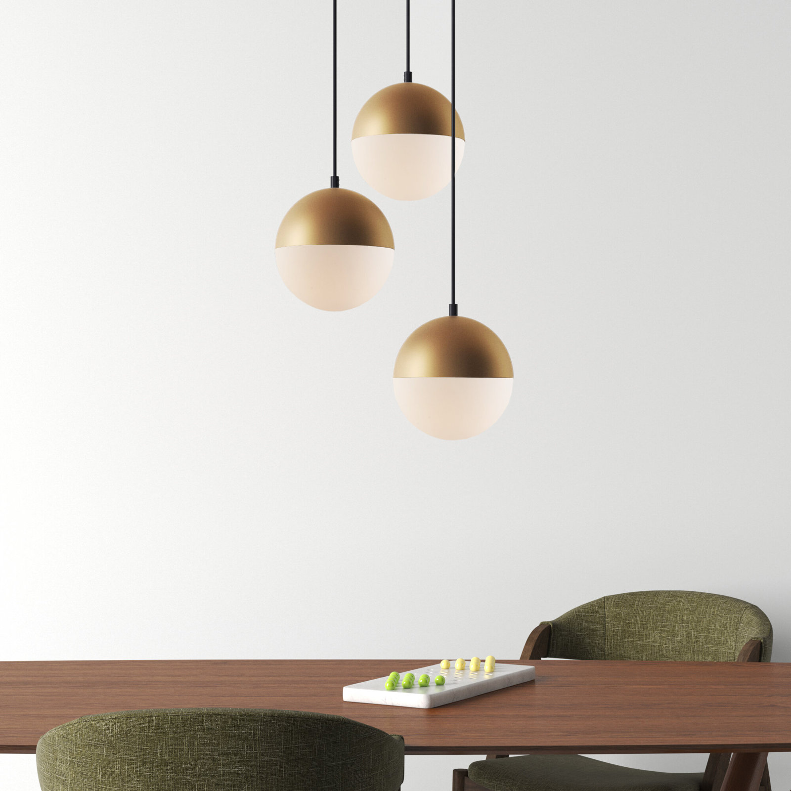 Hastings Dimmable 3-Light Pendant, Metallic Gold