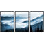 "IDÉE4WALL", reproduction d'art sur toile encadrée, ensemble brumeux, bleu, bichromie, chaîne de montagnes, forêt, nature, photographie, moderne, décoration, coloré, rustique, pour le salon, la chambre à coucher, le bureau, reproduction sur toile,-91258723-91258721