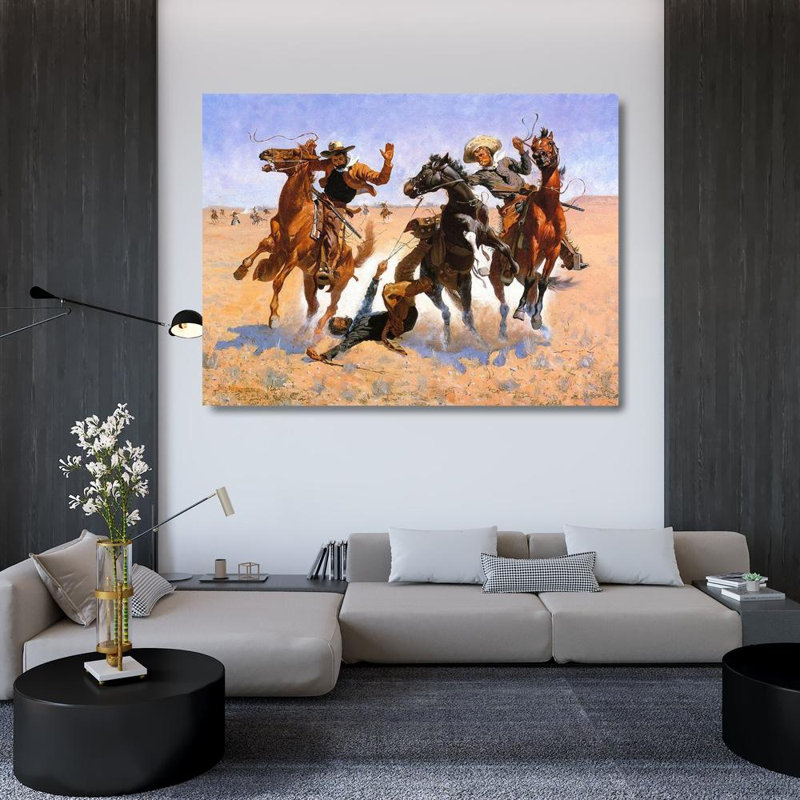 Loon Peak Remington, Frederic Gallery Wrapped Canvas Art Titled: Aiding a Comrade, H 36 po x l 47 po
