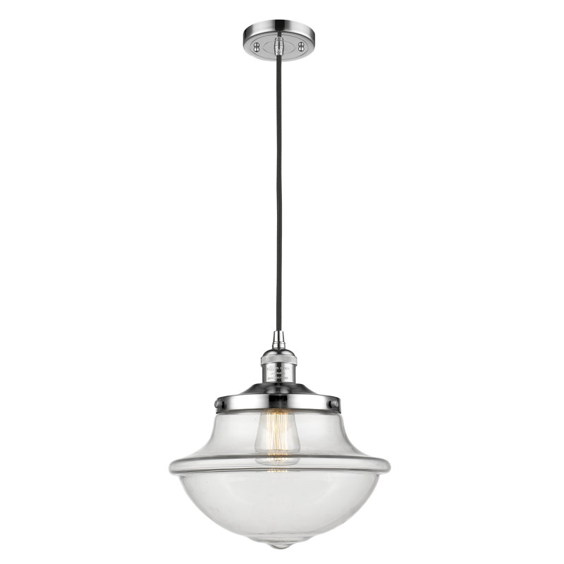 Luminaire suspendu simple à 1 lumière Grourke, Chrome poli