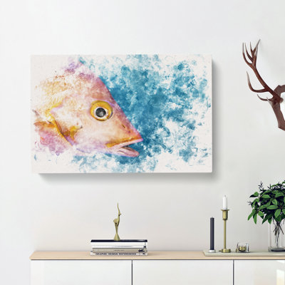 Pink Snapper Fish - Wrapped Canvas