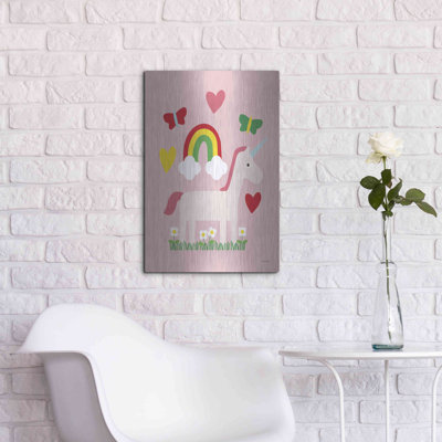 «Unicorn Fun I» par Ann Kelle - reproduction d'art sur métal sans cadre