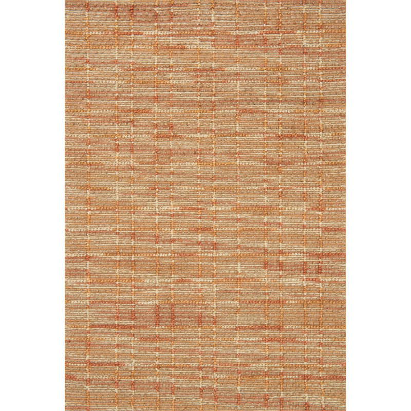Tapis mandarine tissé à la main Pangkal Pinang, Rectangle 2 pi 3 po x 3 pi 9 po