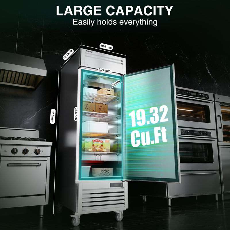 Coolski 27" Commercial Refrigerator, 19.32 Cu.ft Reach-in Refrigerator