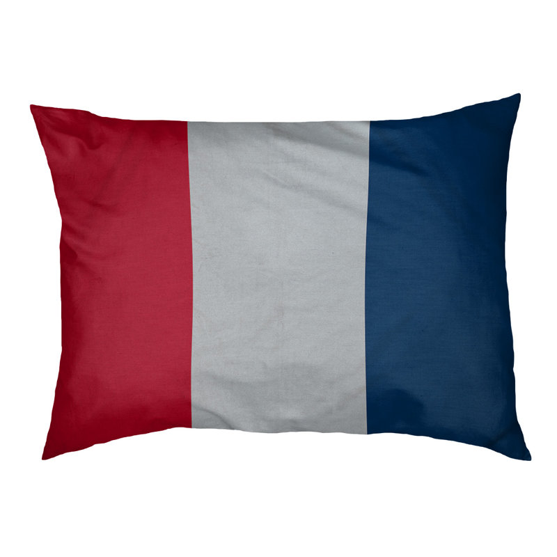 Coussin rectangulaire designer Los Angeles Anaheim, Grand (L 40 po x l 50 po), Red/Silver/Navy Blue